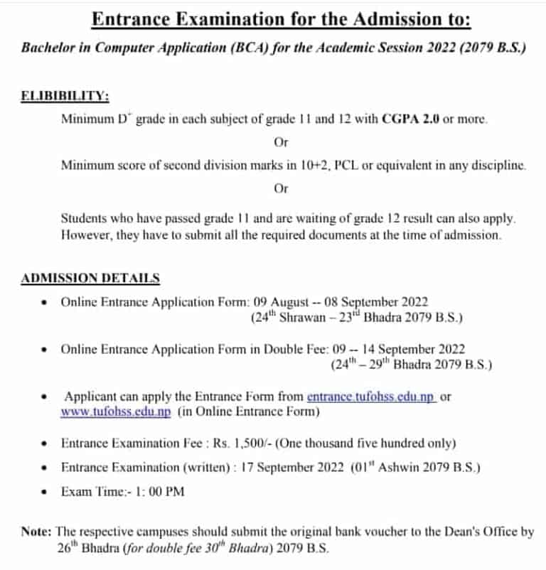 BCA Entrance Exam 2079 Registrations, Syllabus, Question Papers