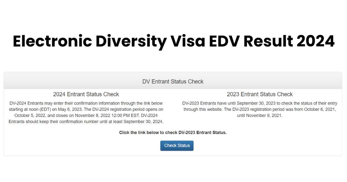 Diversity Visa DV Result 